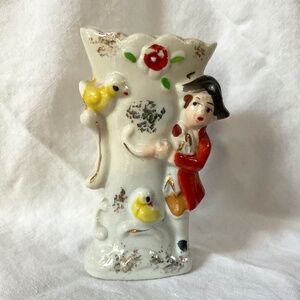 Vintage mini vase hand painted Japan birds English